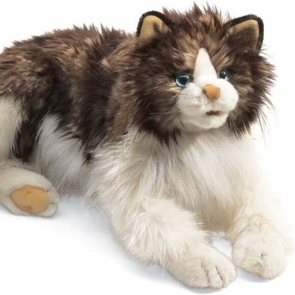 Folkmanis Ragdoll Cat Hand Puppet Brown White Kitty New w Tag - Picture 3 of 10